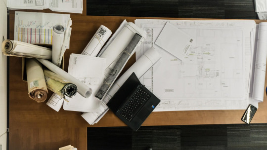 architect desk blueprints
